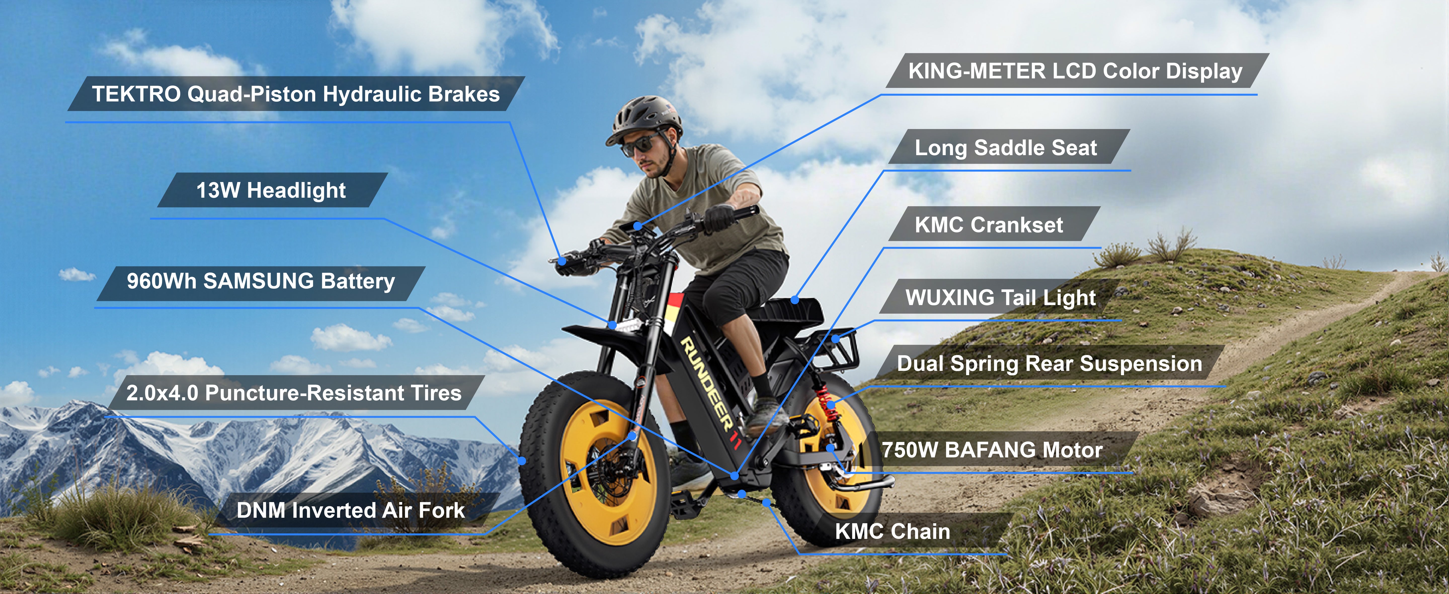 Rundeer Attack11 Off Road Electric Bike - fall sale