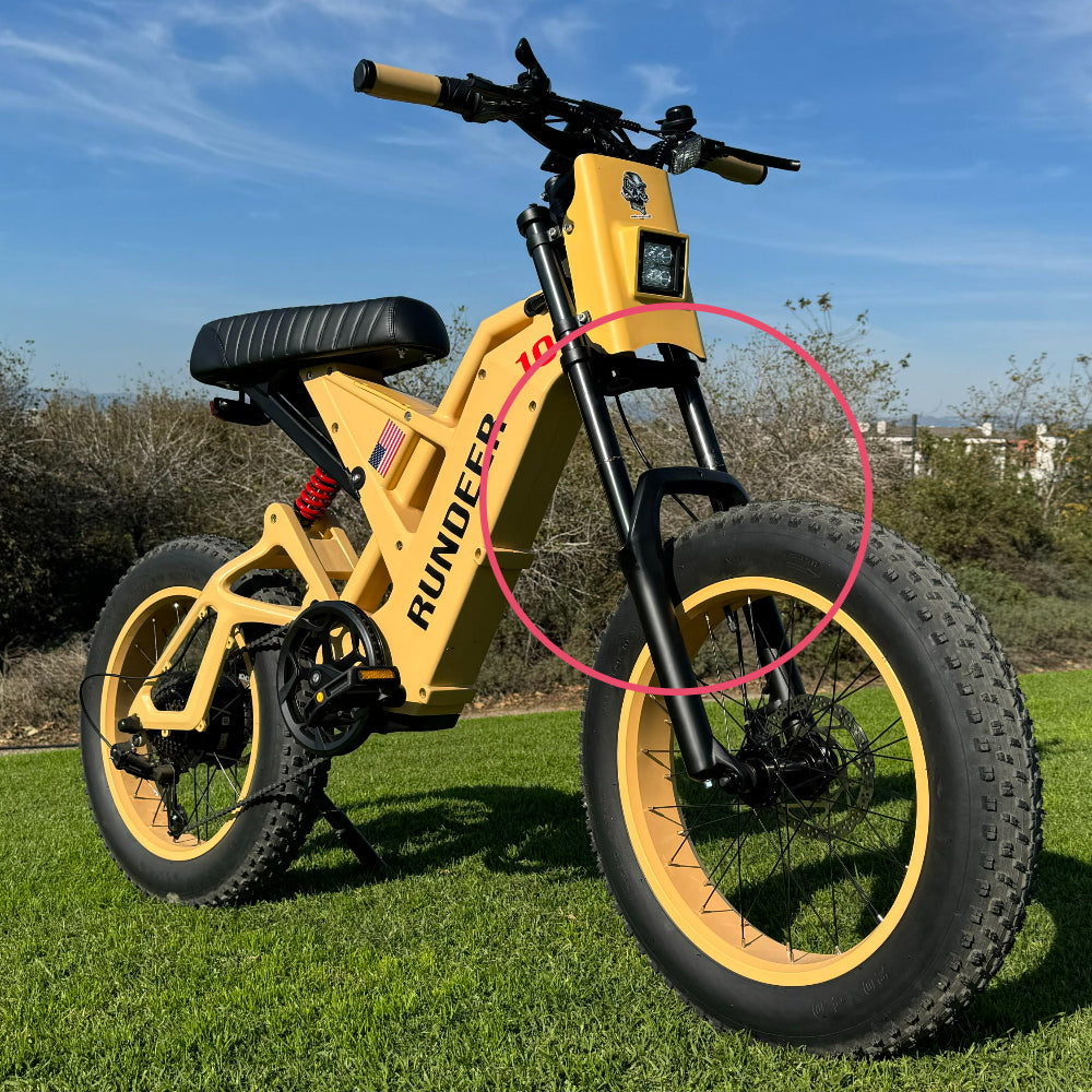 Rundeeer Attack 10 electric bike with front suspension