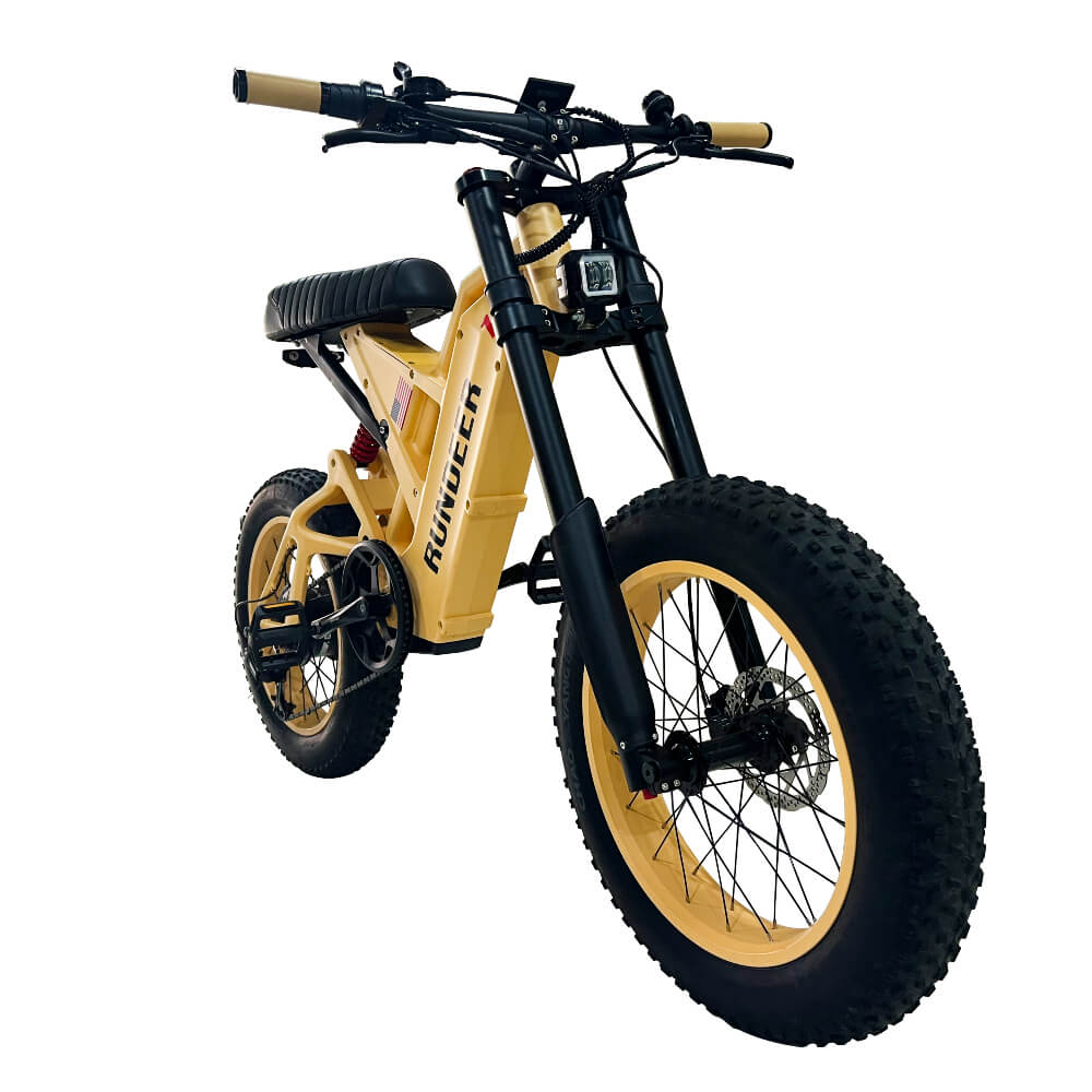 Rundeer Attack10 e-bike, Yellow Fat Tire Electric Bike