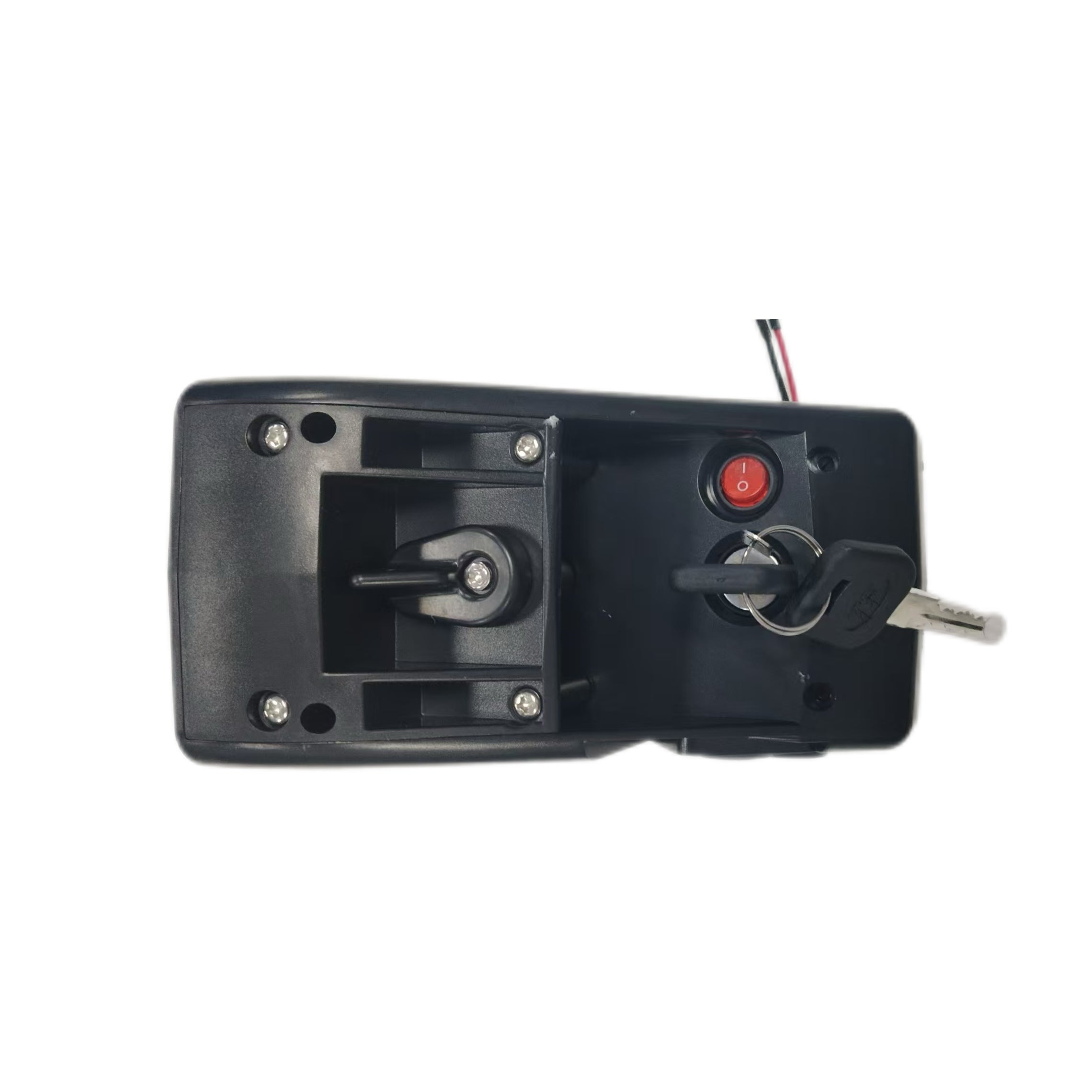 Black plastic battery casing for Attack 10 e-bike with key and power switch