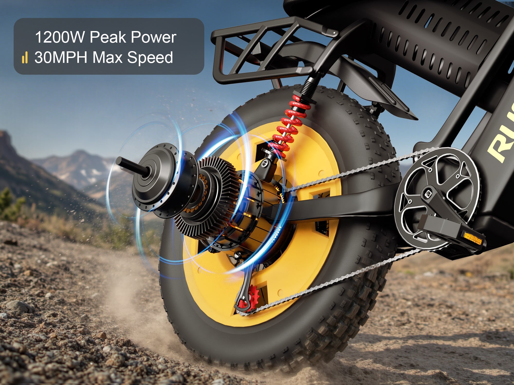 1200w powerful motor - Rundeer Attack 11 Moped Style Electric Bike Rundeer