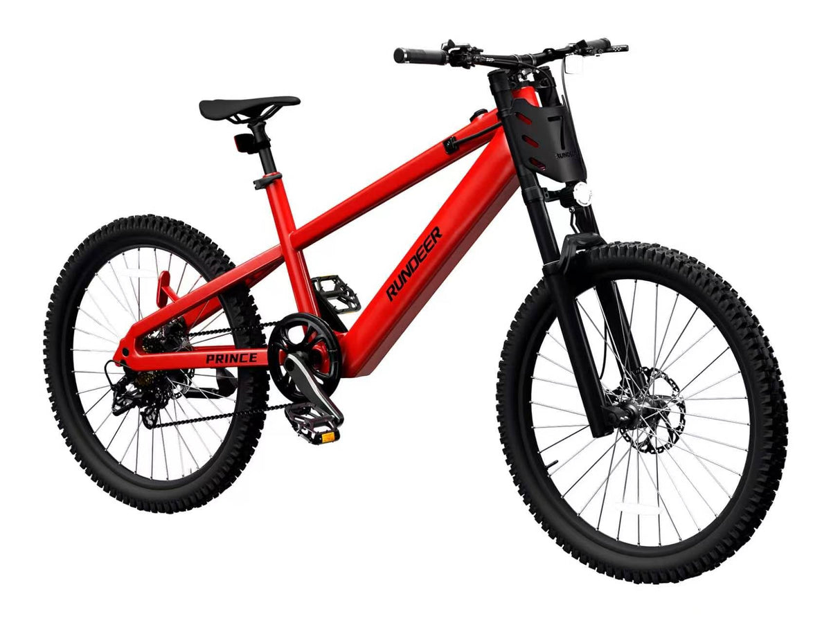 Prince 20" Electric Bike for Kids Ages 8+, Fits 4'3"–5'7" (130-170cm) Rundeer