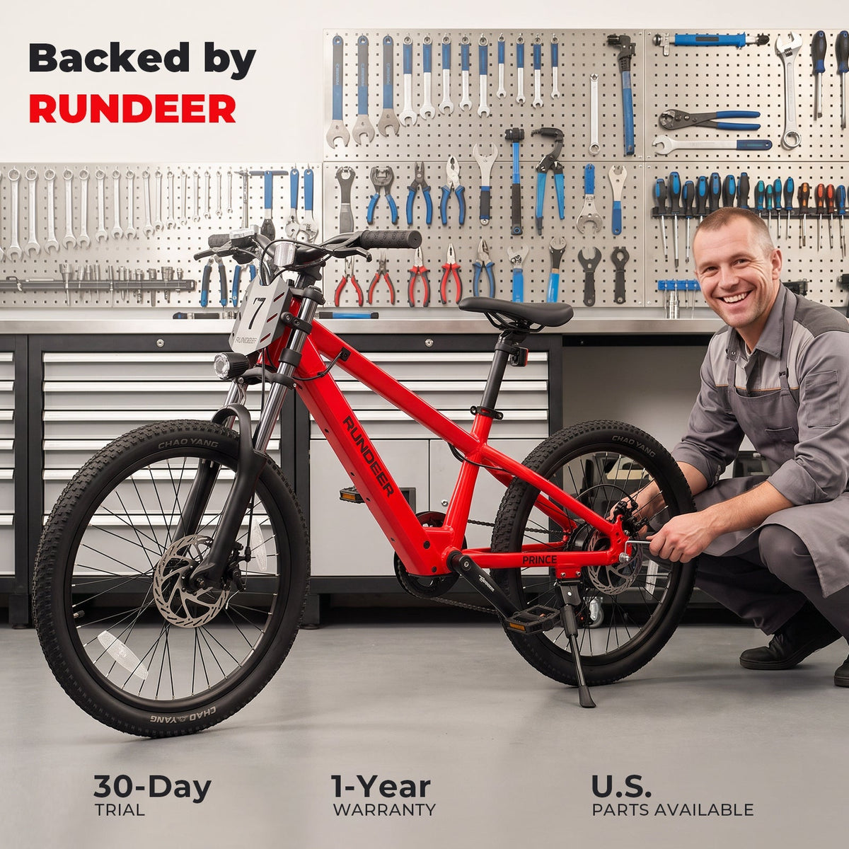 PRE-ORDER — Prince 20" Kids E-Bike, Ages 8+, Fits 4'3"–5'7" | Expected to Ship October 20 Rundeer
