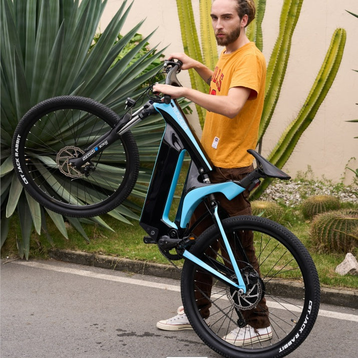 Man holding Rundeer Starry Sky e-bike