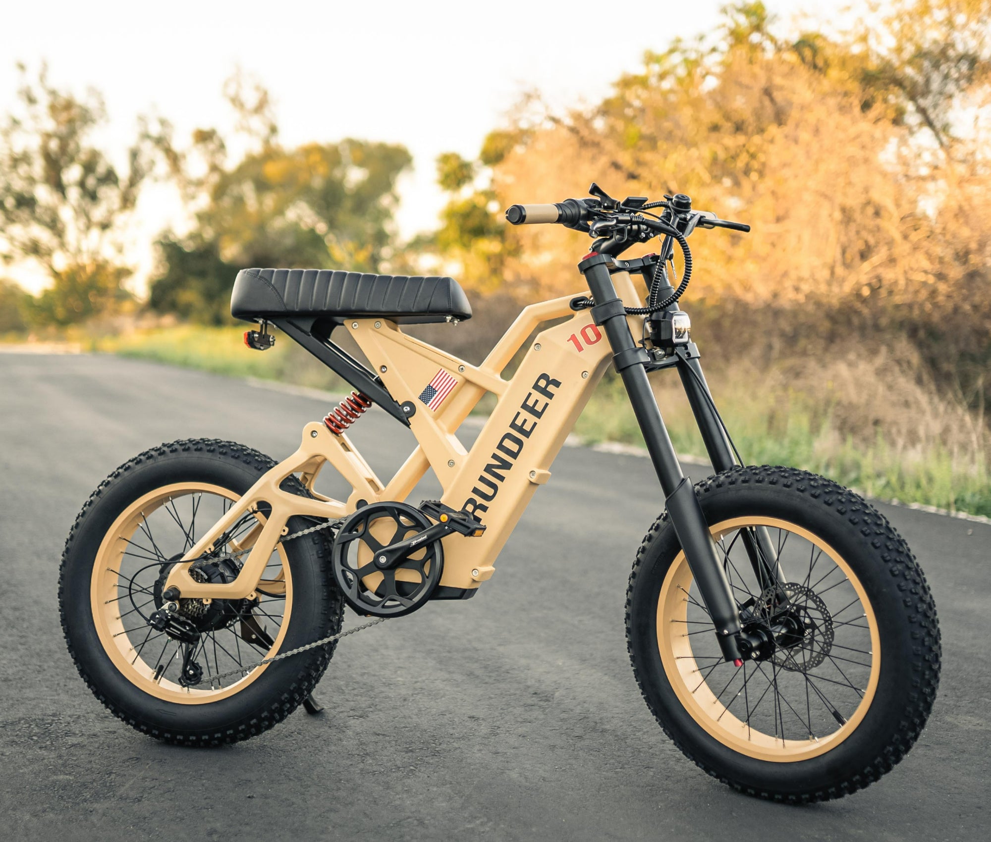 full suspension moped style ebike - rundeer attack10