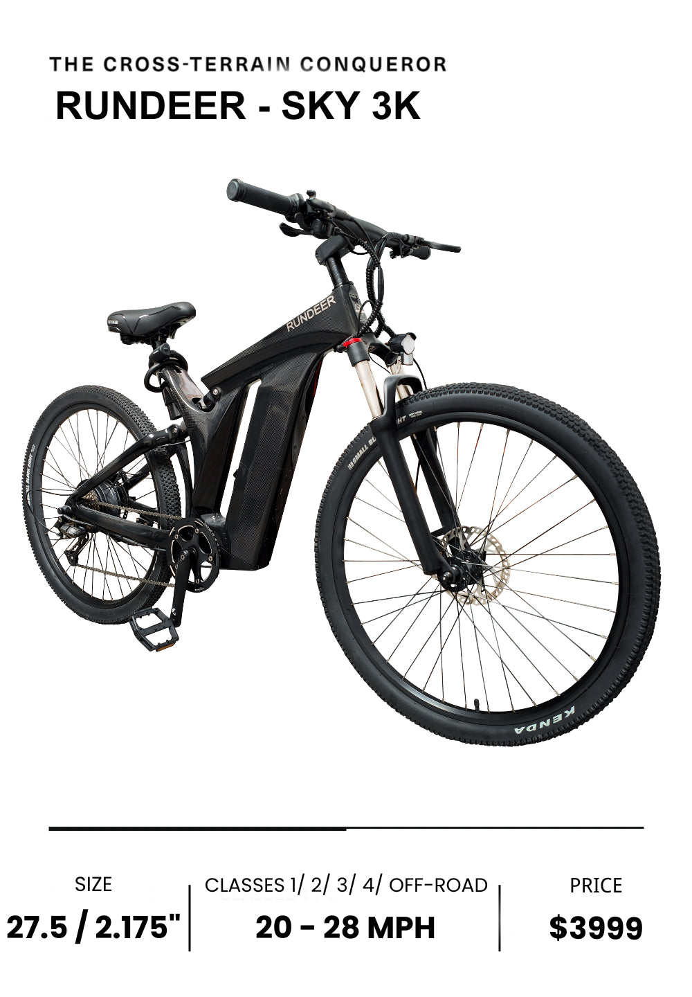  carbon fiber ebike - RUNDEER starry sky 3k